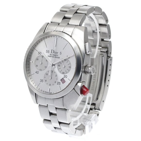 Dior Cyfuru Rouge CD084611 Date Chronograph Silver Dial Automatic Men's - Picture 2 of 11